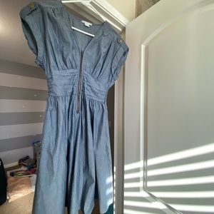 Bar III Front Row zip denim dress